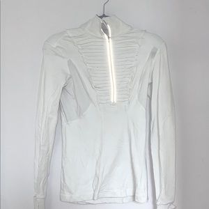 White lulu lemon quarter zip running jacket